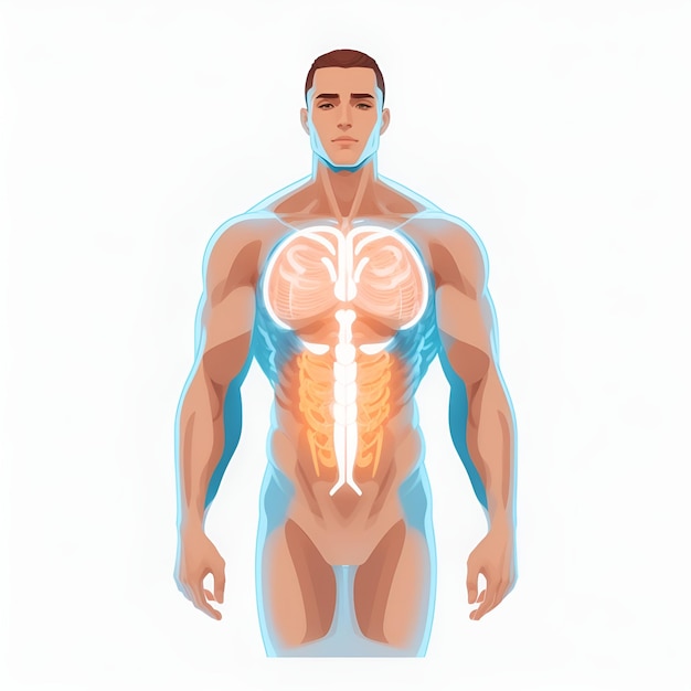 Ilustración del cuerpo humano para uso médico