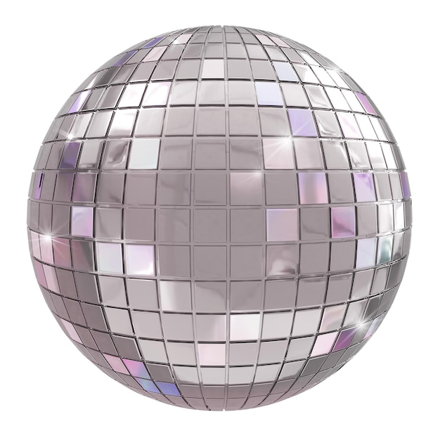 Ilustración de decoración festiva en 3D de bola png de discoteca plateada sobre un fondo transparente