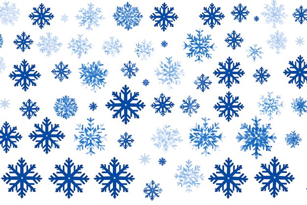 Ilustración de decoración navideña con copo de nieve azul sobre fondo blanco Foto horizontal