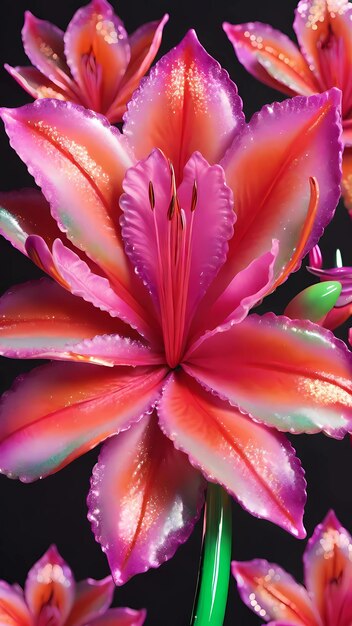 Ilustración decorativa de la flor de azalea rosada de fondo de papel tapiz