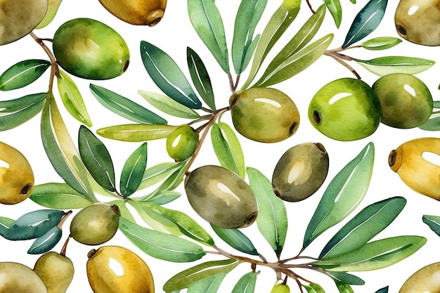 Ilustración delicada de olivo sobre un fondo blanco