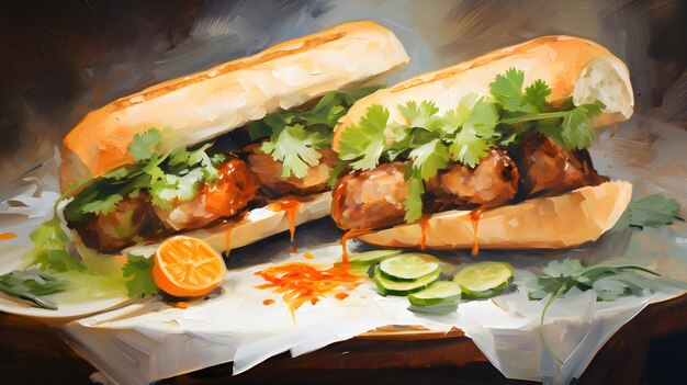 Foto ilustración de la deliciosa comida vietnamita