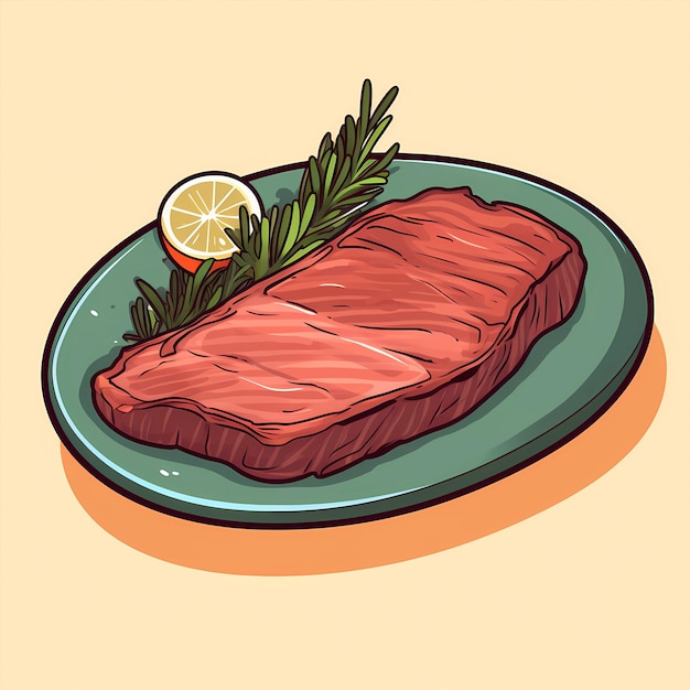 Ilustración de un delicioso filete