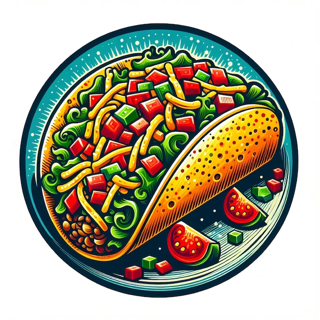 Foto ilustración de un delicioso taco