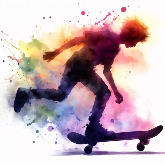 Foto ilustración de deportes de patinaje para adolescentes