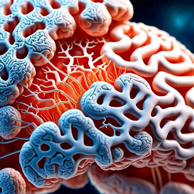 Una ilustración detallada del cerebro humano desde la perspectiva de un médico hecha en un estilo realista