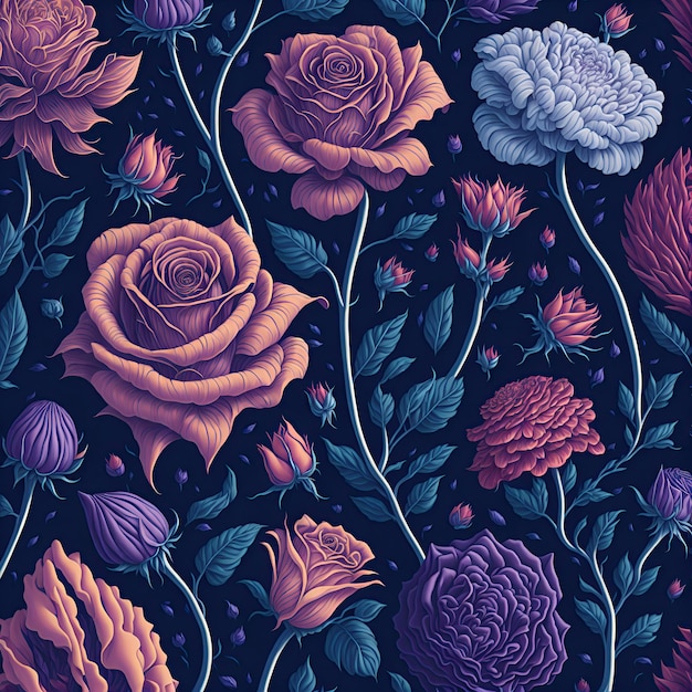 Una ilustración detallada de flores detalles intrincados