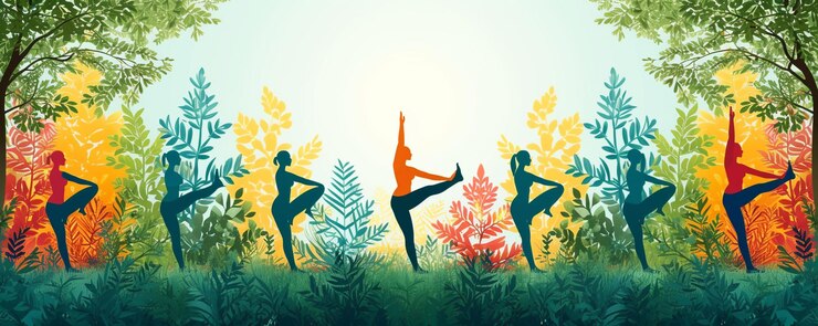 Una ilustración detallada del papel tapiz de fitness y bienestar