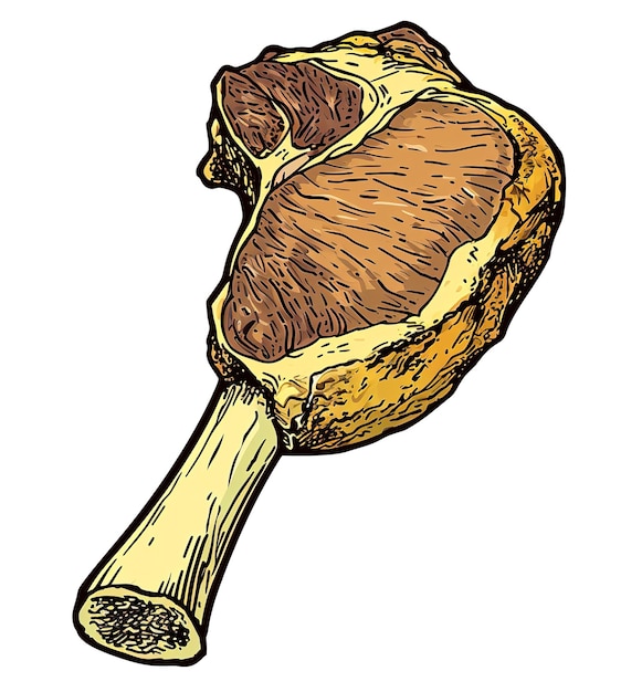 Una ilustración detallada de un pedazo de carne cruda que muestra su rica textura y color ideal para