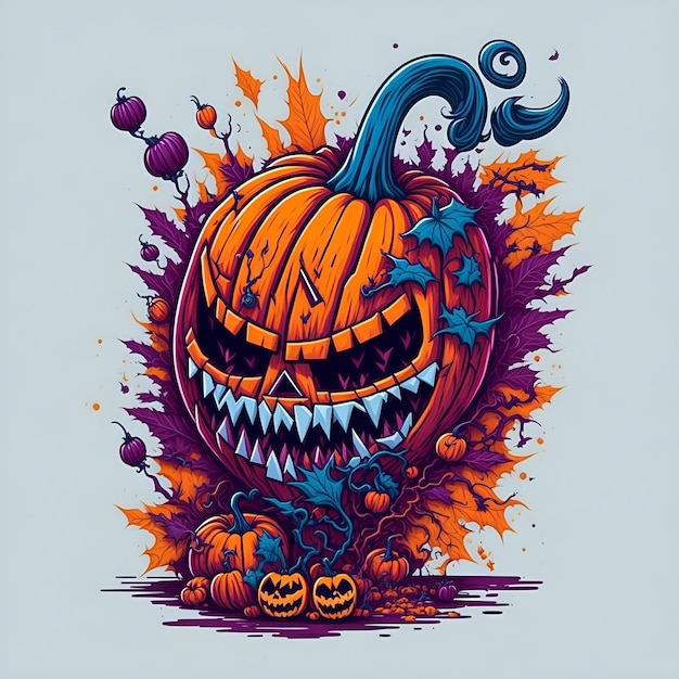 Una ilustración detallada del vector de calabaza aterradora