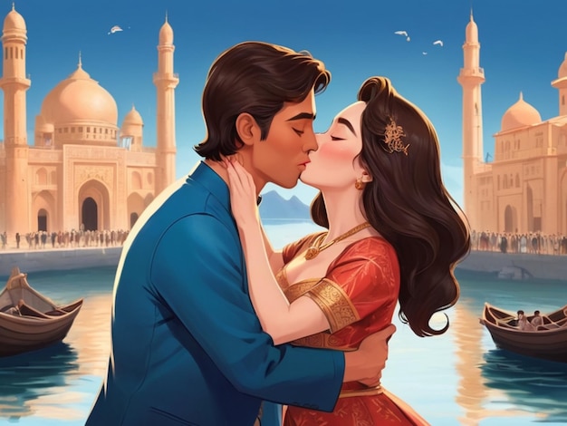 Ilustración del día internacional del beso