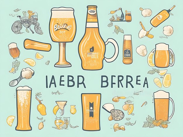 Ilustración del Día Internacional de la Cerveza dibujada a mano generada por la IA