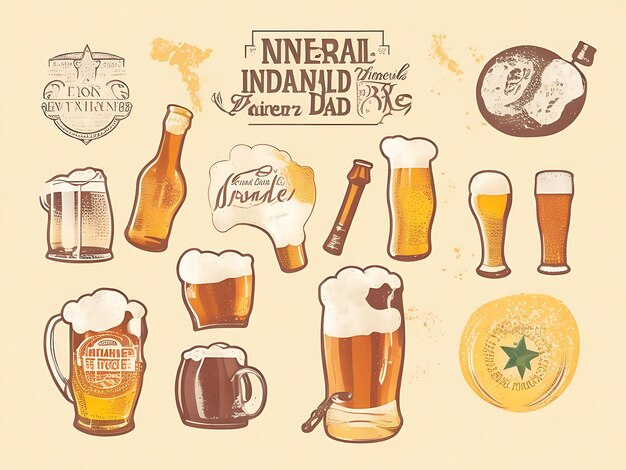 Foto ilustración del día internacional de la cerveza dibujada a mano generada por la ia