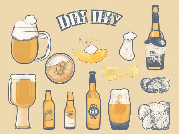 Ilustración del Día Internacional de la Cerveza dibujada a mano generada por la IA