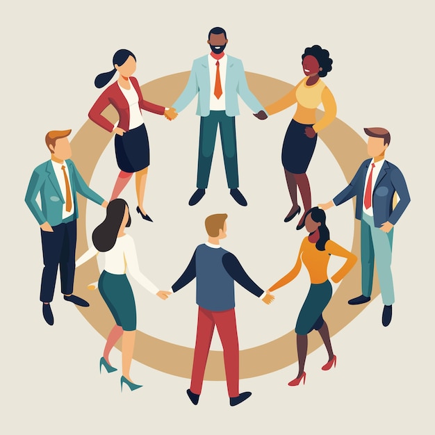 Ilustración del Día Internacional de las Cooperativas de personas que se unen y ayudan