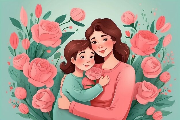 Ilustración del día de la madre dibujada a mano