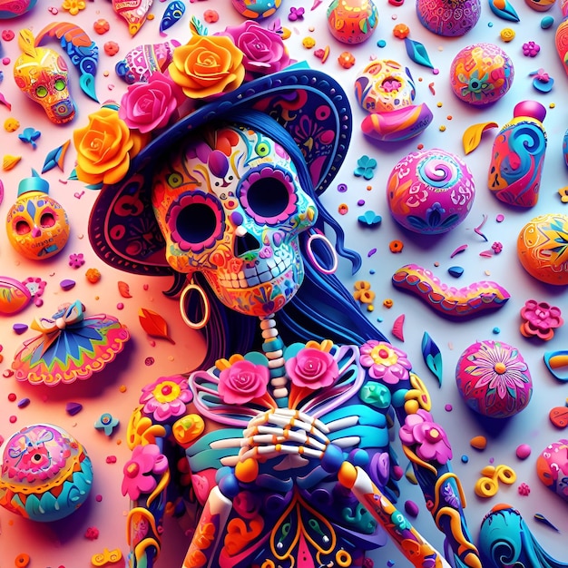 Ilustración del día de los muertos