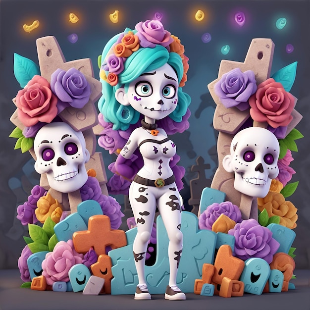 Ilustración para el día de los muertos