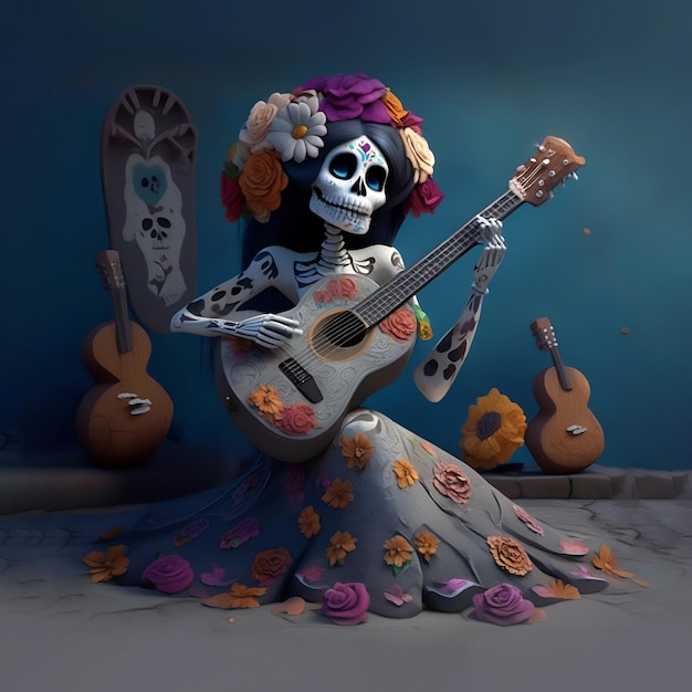 Ilustración para el día de los muertos