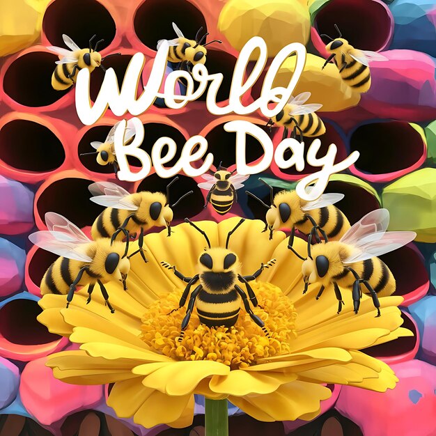 Foto ilustración del día mundial de las abejas