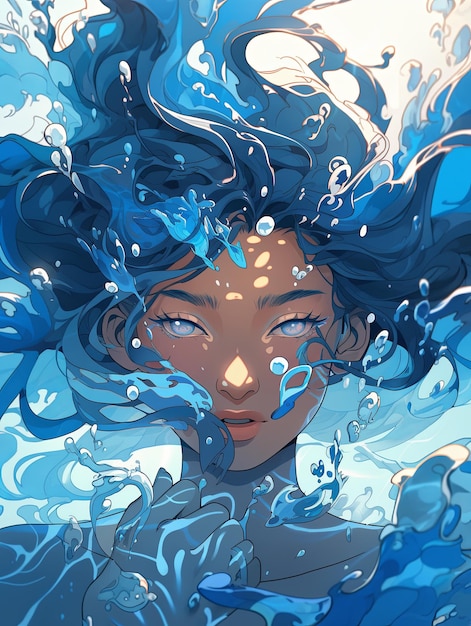 Ilustración del día mundial del agua en azul