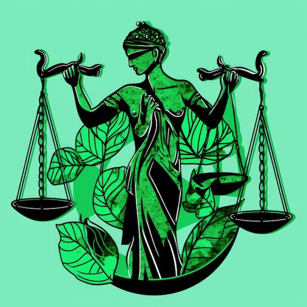 ilustración Día Mundial de la Justicia Social en verde