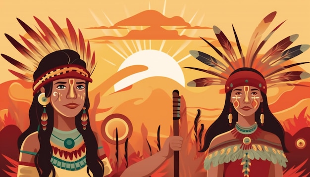 Ilustración del Día Mundial de los Pueblos Indígenas
