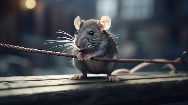 Ilustración del día mundial de la rata 3d realista