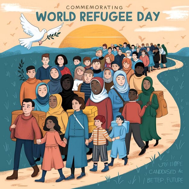 Foto ilustración del día mundial de los refugiados