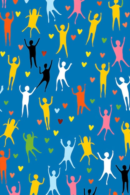 una ilustración del Día Nacional del Abrazamiento con figuras minimalistas en varias posiciones de abrazo
