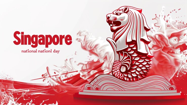 Ilustración para el día nacional de Singapur 9 de agosto