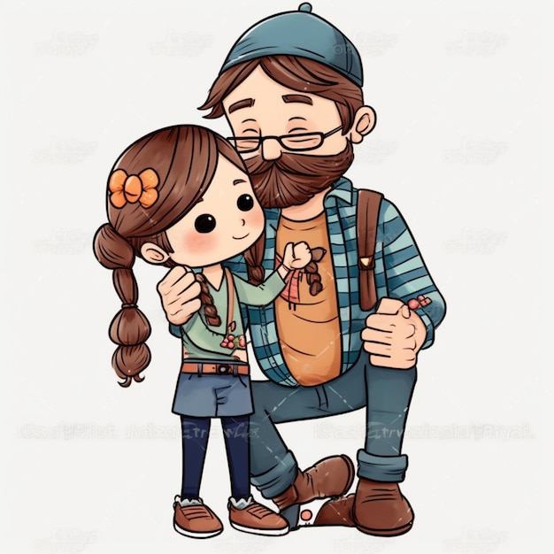 Foto ilustración día del padre acuarela sublimación clipart