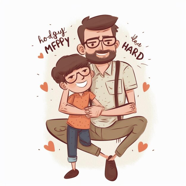 Foto ilustración día del padre acuarela sublimación clipart