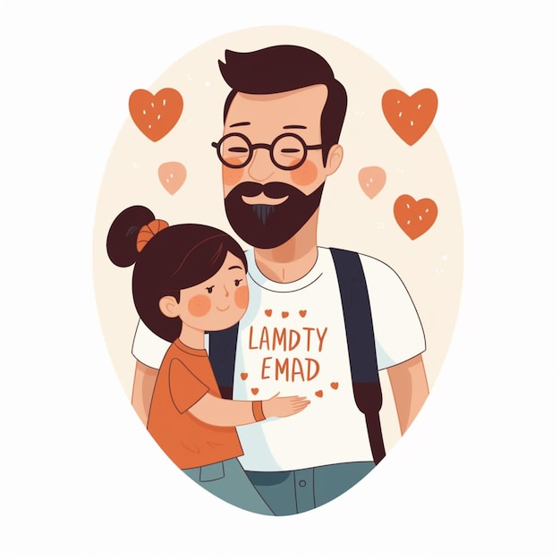 Foto ilustración día del padre acuarela sublimación clipart