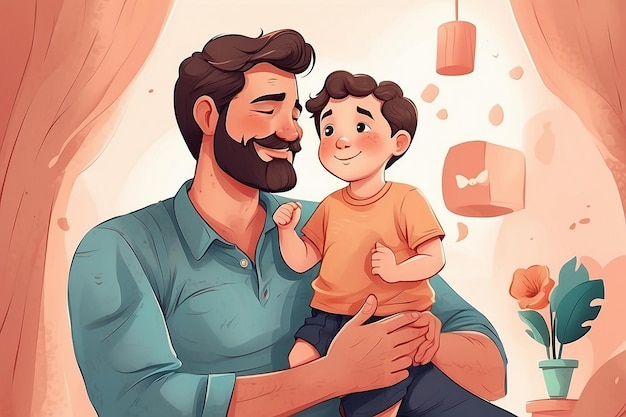 Ilustración del día del padre dibujada a mano