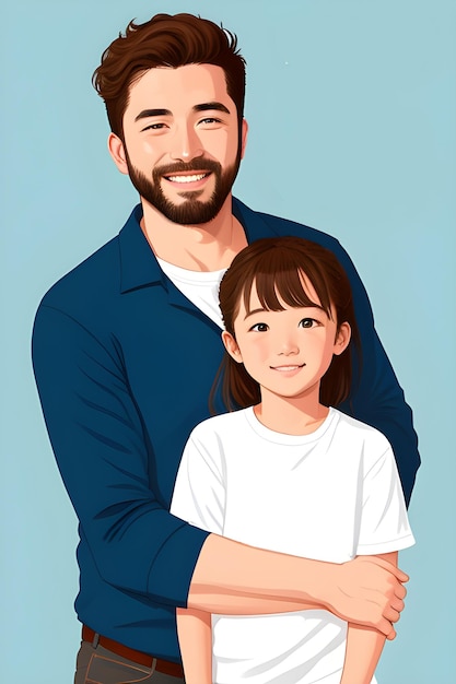 Ilustración del día del padre Padre e hija