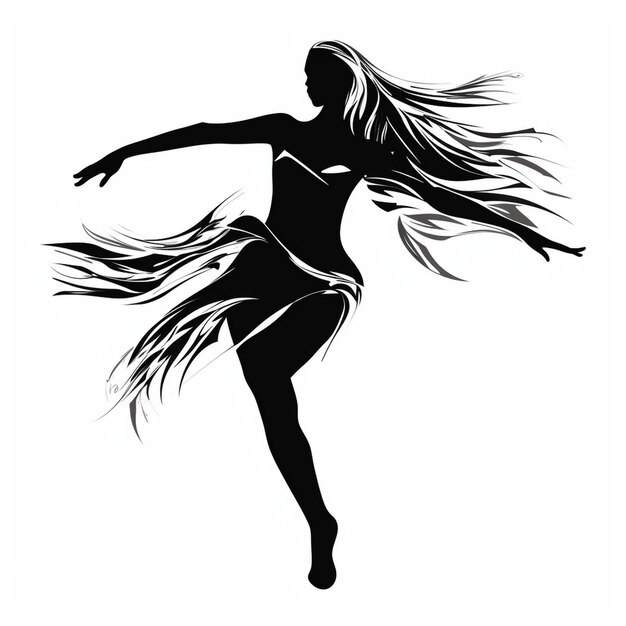 Foto ilustración de dibujo de una mujer bailando