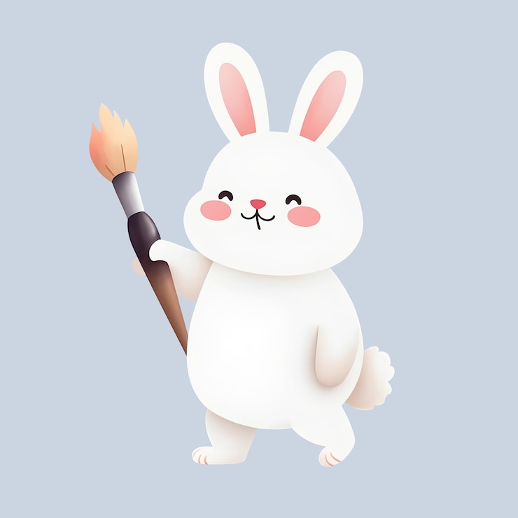 Foto ilustración de dibujos animados de conejito de pascua
