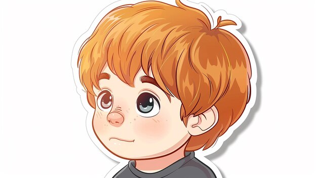 Ilustración de dibujos animados de Cute Boy dibujada a mano