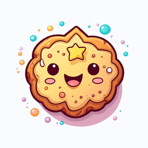 Ilustración de dibujos animados de una galleta con una estrella en la parte superior