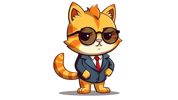 Ilustración de dibujos animados de gatos con gafas generadas por IA