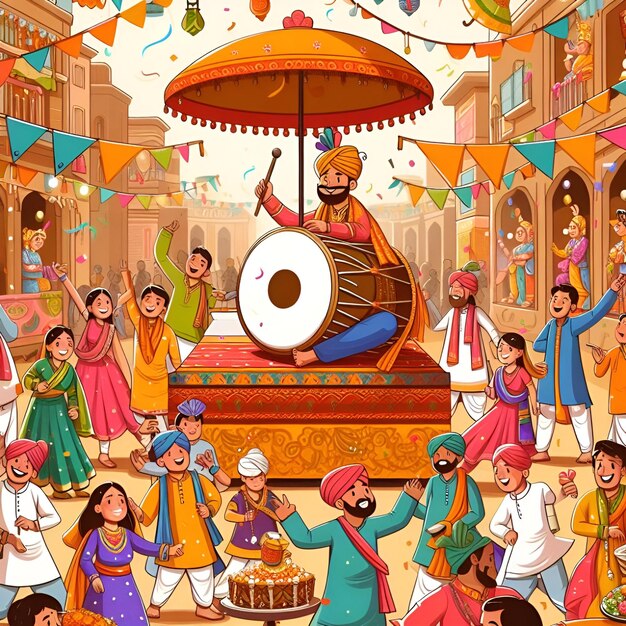 Foto ilustración de dibujos animados de gudi padwa