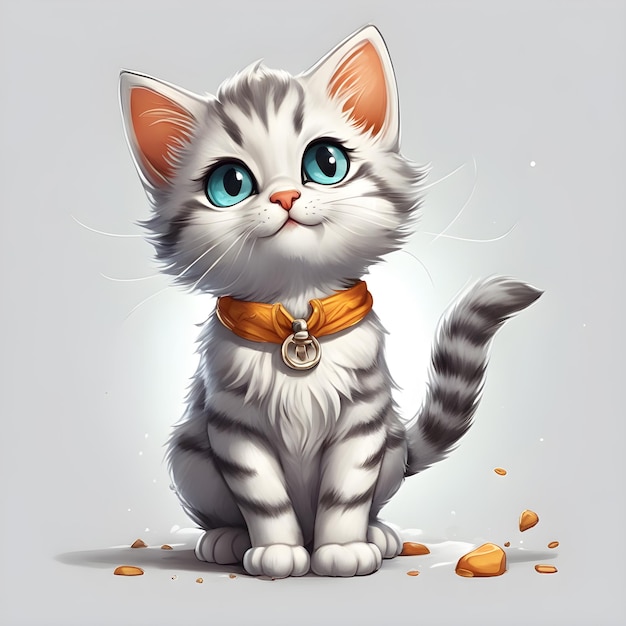 Ilustración de dibujos animados lindo gatito esponjoso