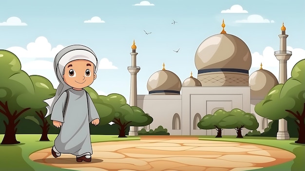 ilustración de dibujos animados de la mezquita