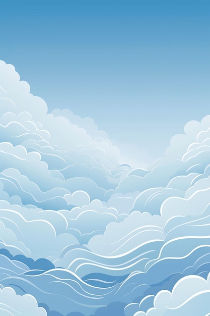 una ilustración de dibujos animados de nubes en el cielo