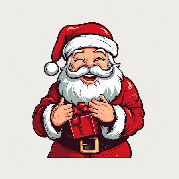 Ilustración de dibujos animados de Papá Noel en imagen vectorial de resolución 4K sin fondo