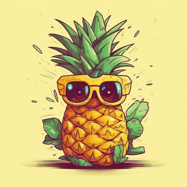 Una ilustración de dibujos animados de una piña