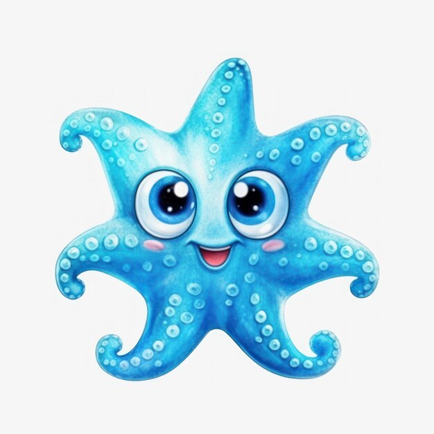 Una ilustración de dibujos animados de un pulpo azul con una cara sonriente.