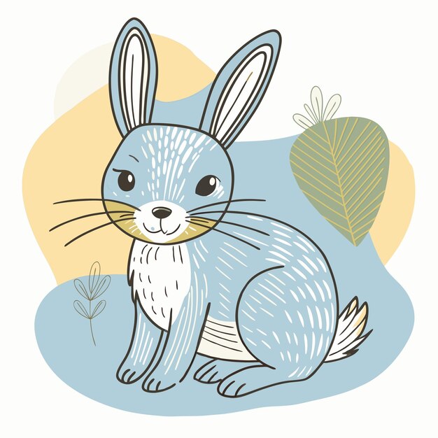 Ilustración de dibujos animados de Rabbit Vector
