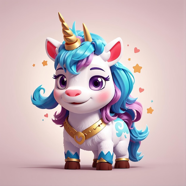 Ilustración de dibujos animados de unicornio musculoso para los entusiastas del fitness